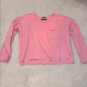 Abercrombie & Fitch pink long sleeves pocket tee